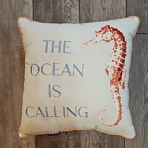 Decorative Pillow with Seahorse Design